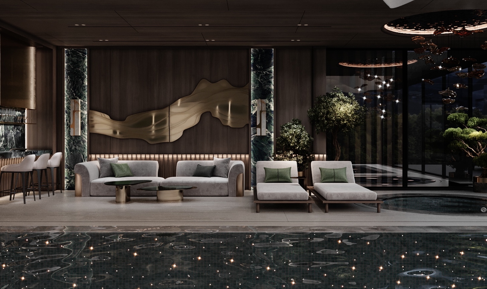 Дизайн зоны отдыха в СПА-комплексе